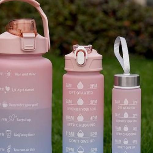 2 Liter Motivational Water Bottle With Time Marker (3 In 1)