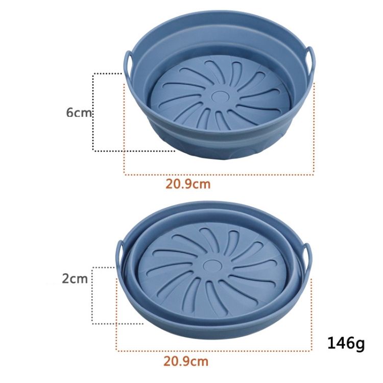 Baking Mat 2pcs Air Fryer Mat Baking Tray, Specification: Round Inner D