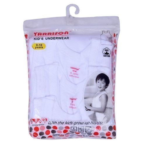3-in-1 Kids Singlet For Boys - White
