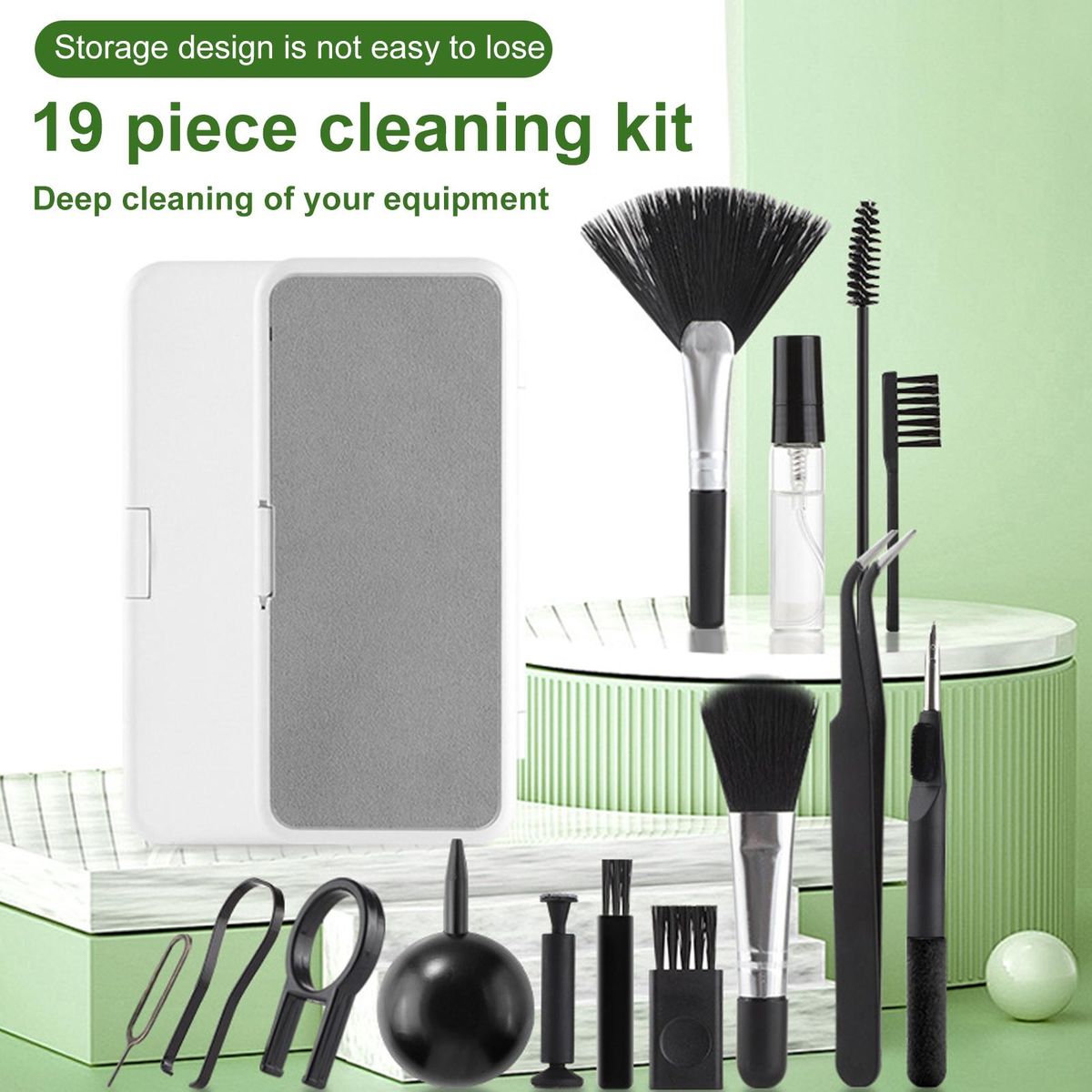 Headphone Pen Set Techclean 18-in-1 Electronics Kit for Screens Black