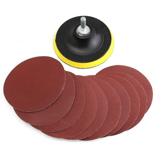 10Pc 4" Sanding Disc Sandpaper 1000# With Backer Pad (with Drill Adapter)