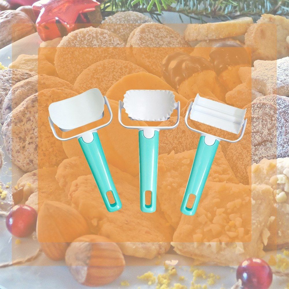 3PCS Rolling Cookie Cutters Set Round Biscuit Cutters