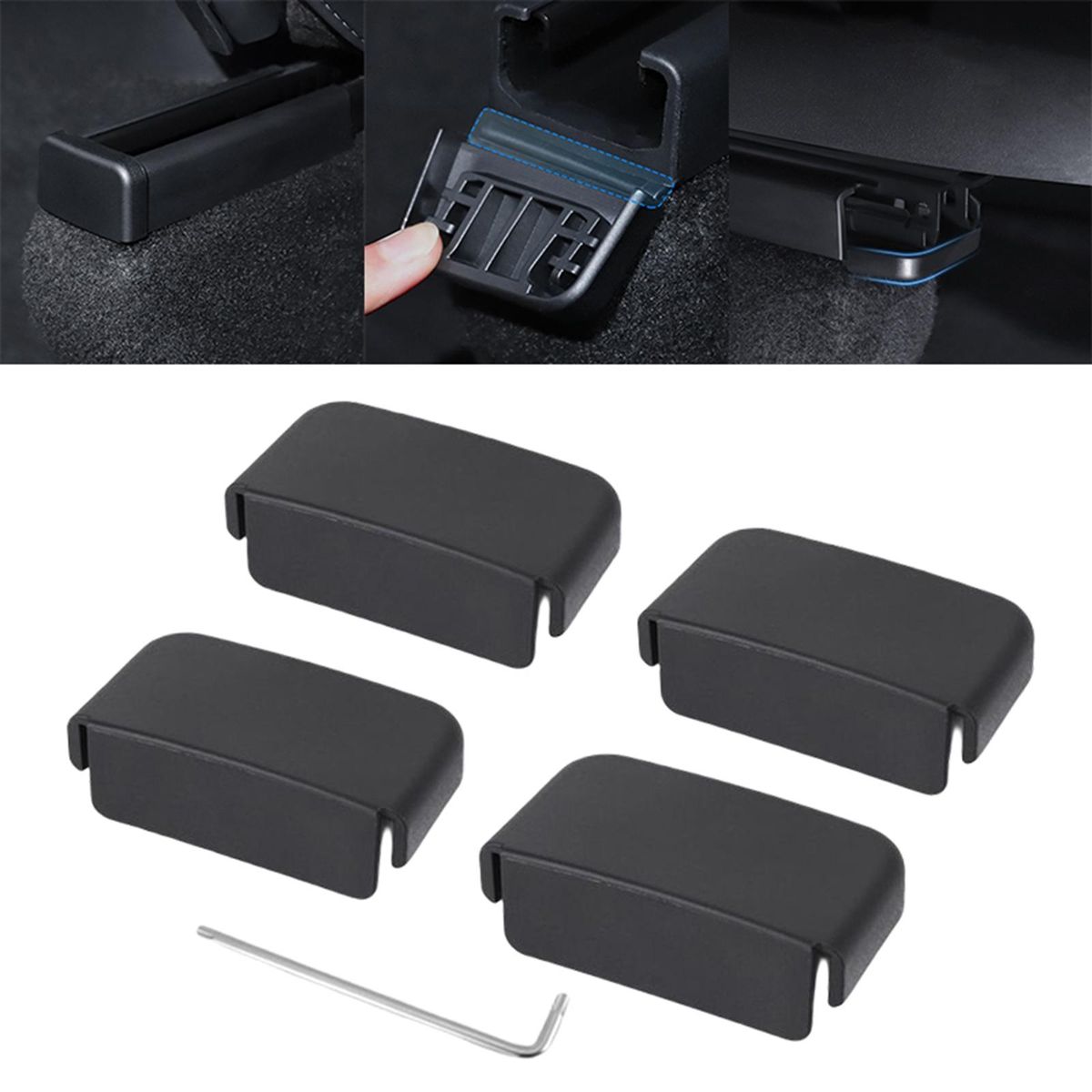 4pcs Rear Seat Rails Slide Plug Auto Anti Plug