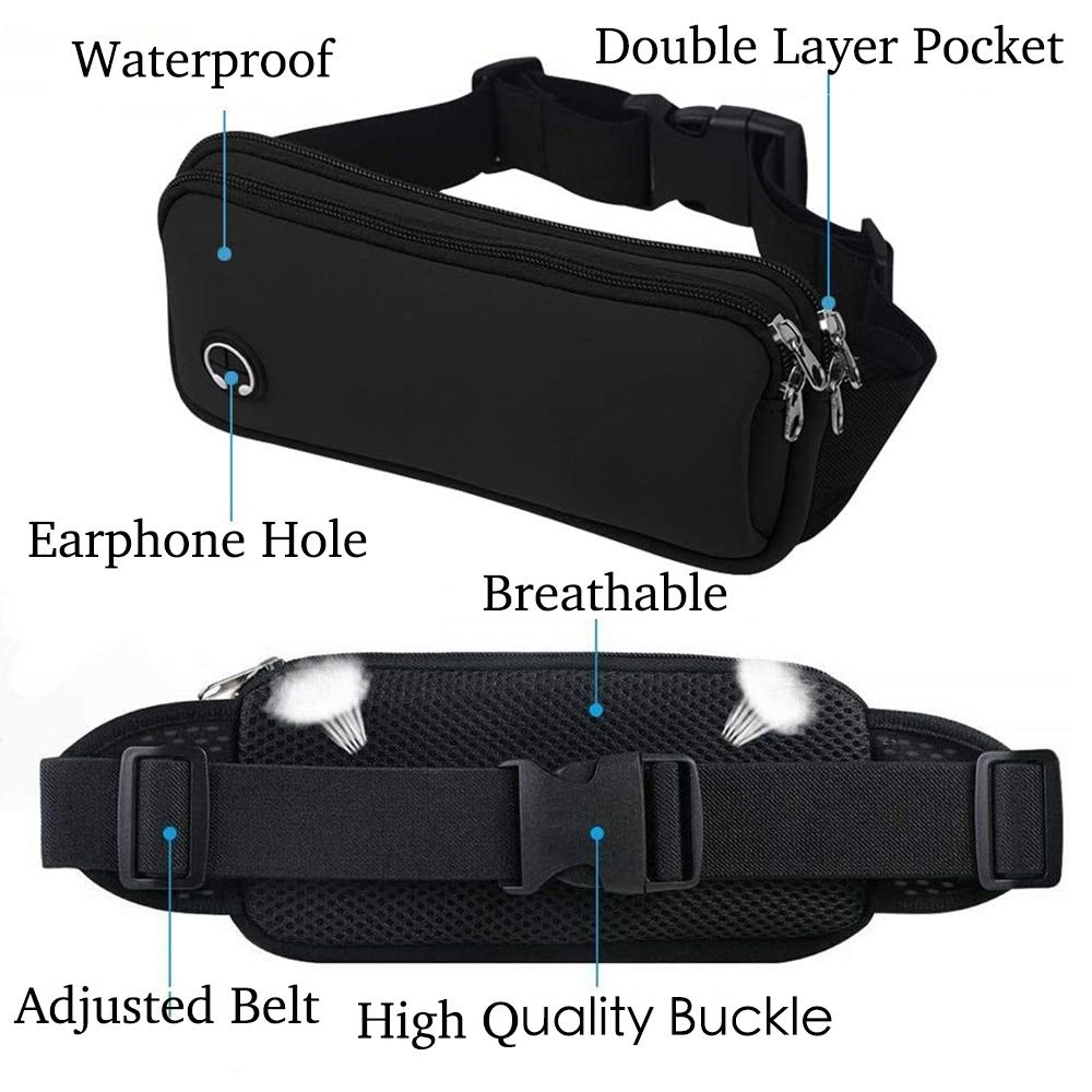 Sport Waist Bag Pouch Cross Body Shoulder Chest Belly Bag Cellphone Key Holder Running Jogging Motorcycle Waterproof