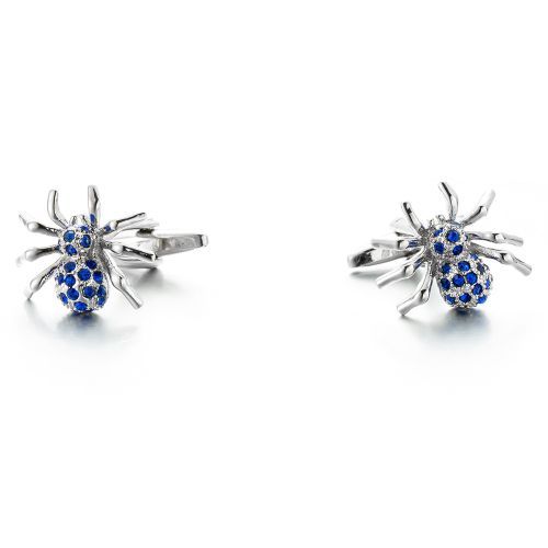 Business French Cufflinks Blue Crystal Spider Cufflinks