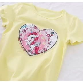 Kids Sequins T-shirt - Yellow