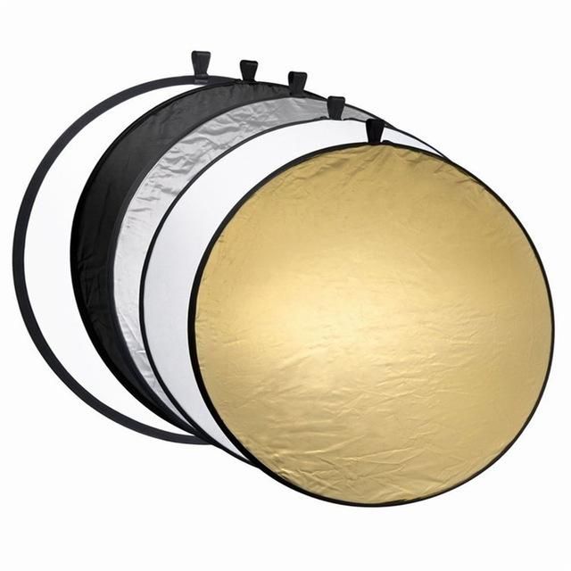 80cm/110cm 5in1 Portable Collapsible Round Camera Lighting Photo Disc Reflector with Carrying Case