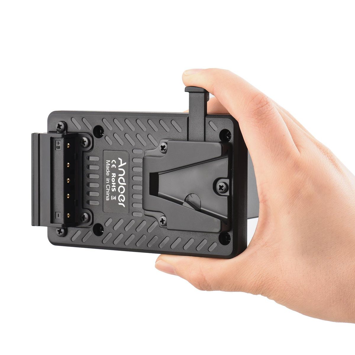 Andoer V-Lock V Mount Battery Plate to NP-F Dummy Battery Adapter Built-in Battery Decode Chip Replacement for Sony PXW-Z150/ HXR-MC2500/ MC1500C/ NX3/ NX5R/ NX5C/ NX100/ NX200/ HDR-AX2000E/ FDR-AX1E/ NEX-EA50/ NEX-FS700 Camc