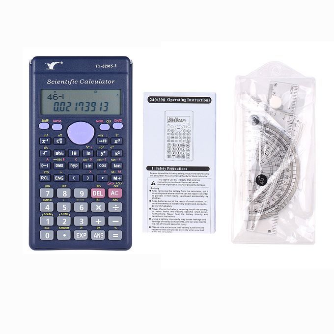 Scientific Calculator Counter 240 Functions+4Pcs Ruler Set