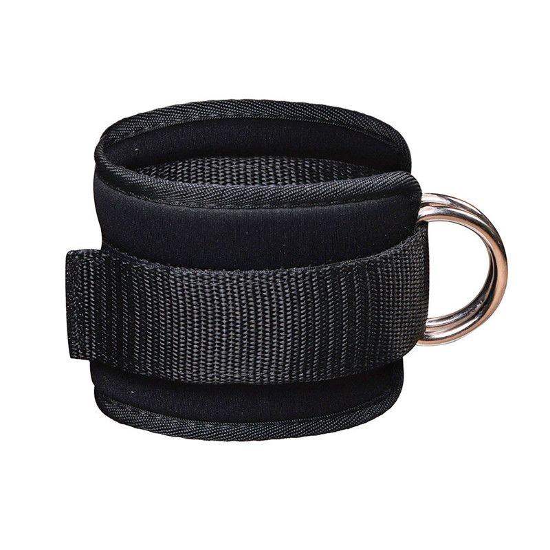 (Rose Red)1Pcs Double D-Rings Ankle Strap Resistant Band Fitness Neoprene Padded Foot Support Gym Thigh Leg Ankle Cuffs Body Building WAR