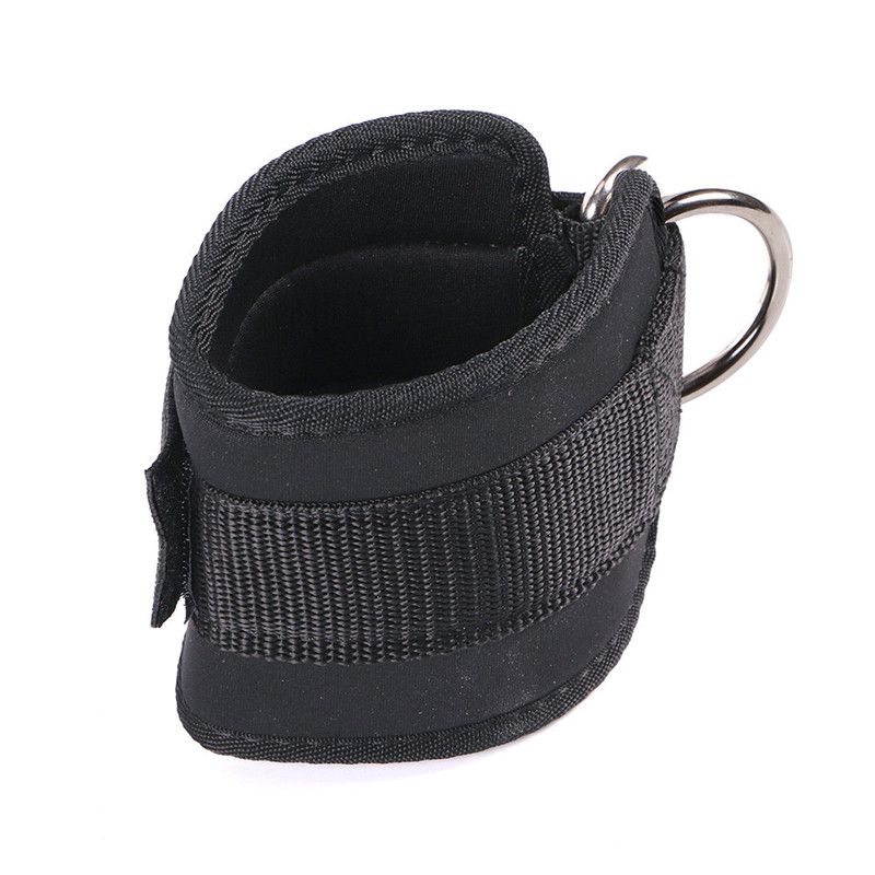 (Rose Red)1Pcs Double D-Rings Ankle Strap Resistant Band Fitness Neoprene Padded Foot Support Gym Thigh Leg Ankle Cuffs Body Building WAR
