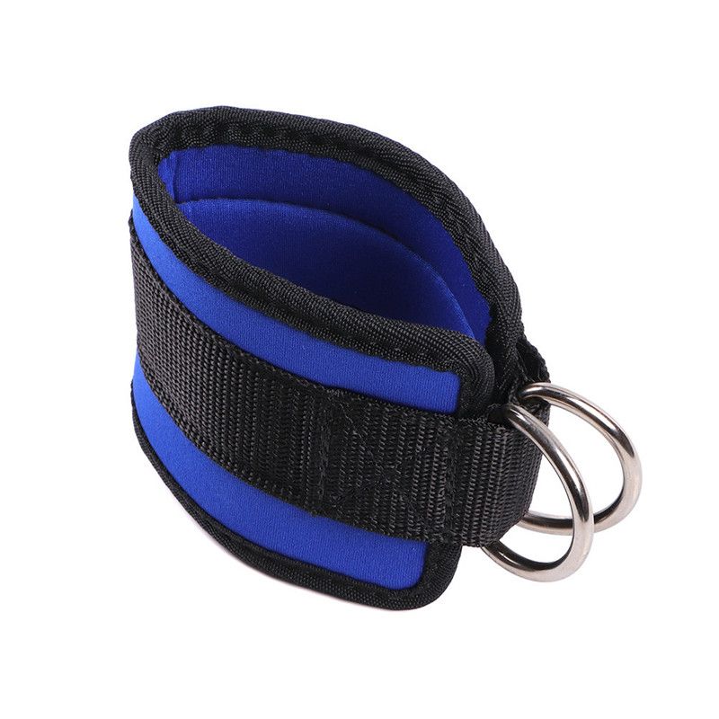 (Rose Red)1Pcs Double D-Rings Ankle Strap Resistant Band Fitness Neoprene Padded Foot Support Gym Thigh Leg Ankle Cuffs Body Building WAR