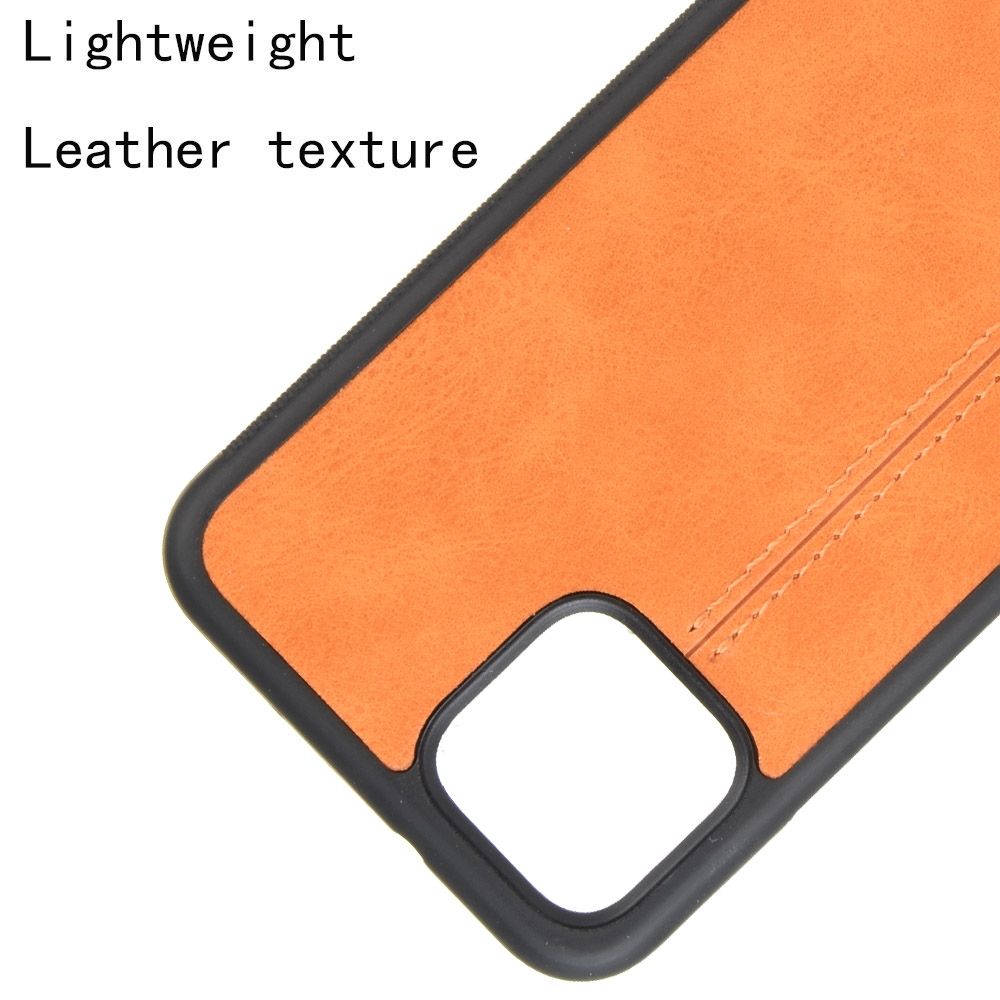 For Google Pixel 4 XL Shockproof Sewing Cow Pattern Skin PC + PU + TPU Case(Orange)