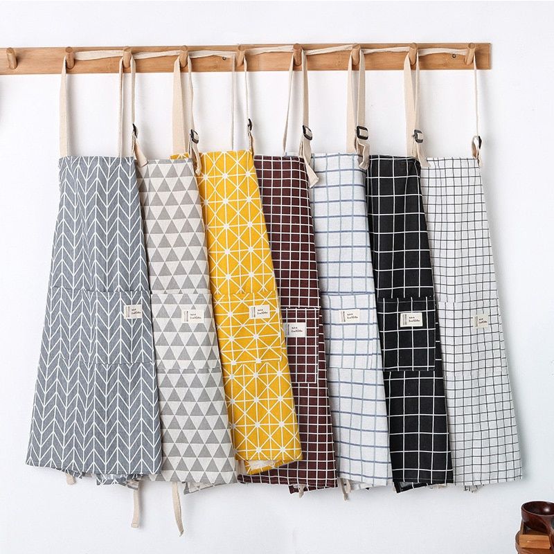 Adjustable Cotton Linen High-grade Kitchen Apron
