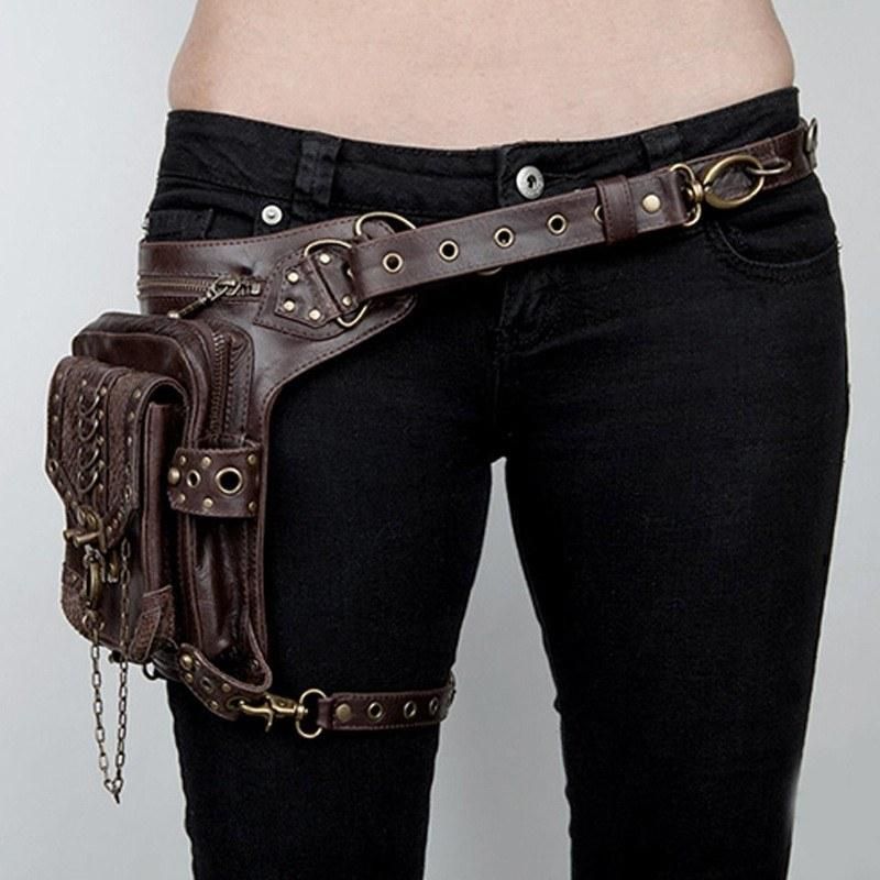 Personalized steampunk female bag Gothic small bag men and women messenger bag mini travel pockets one drop shipping black