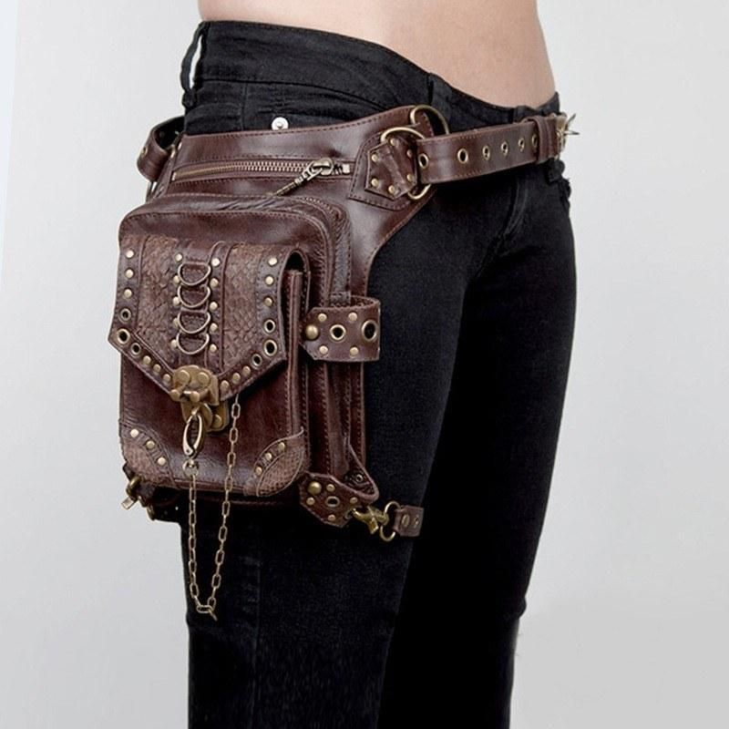Personalized steampunk female bag Gothic small bag men and women messenger bag mini travel pockets one drop shipping black