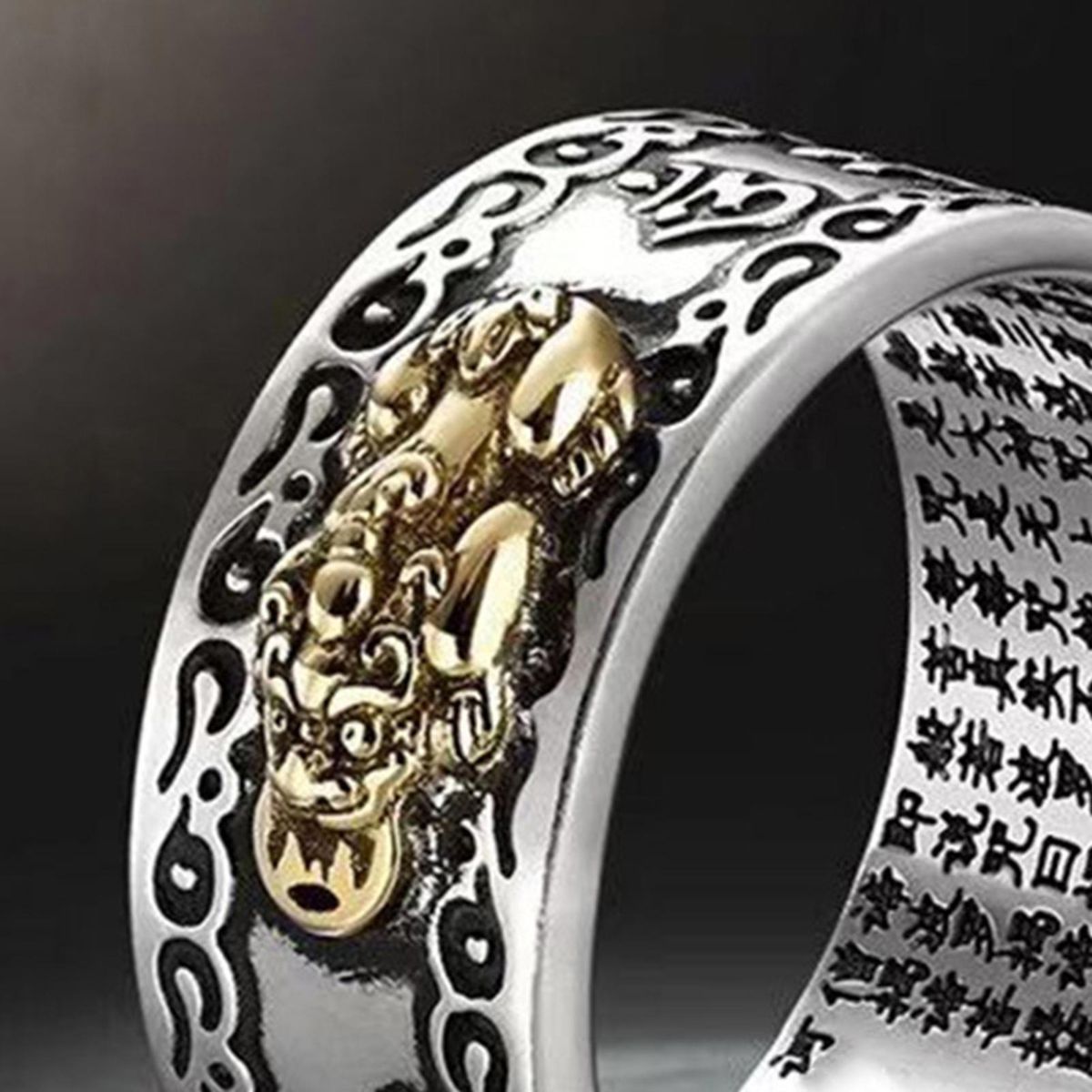 Men Ring Ancient God Beast Metal Ring Golden