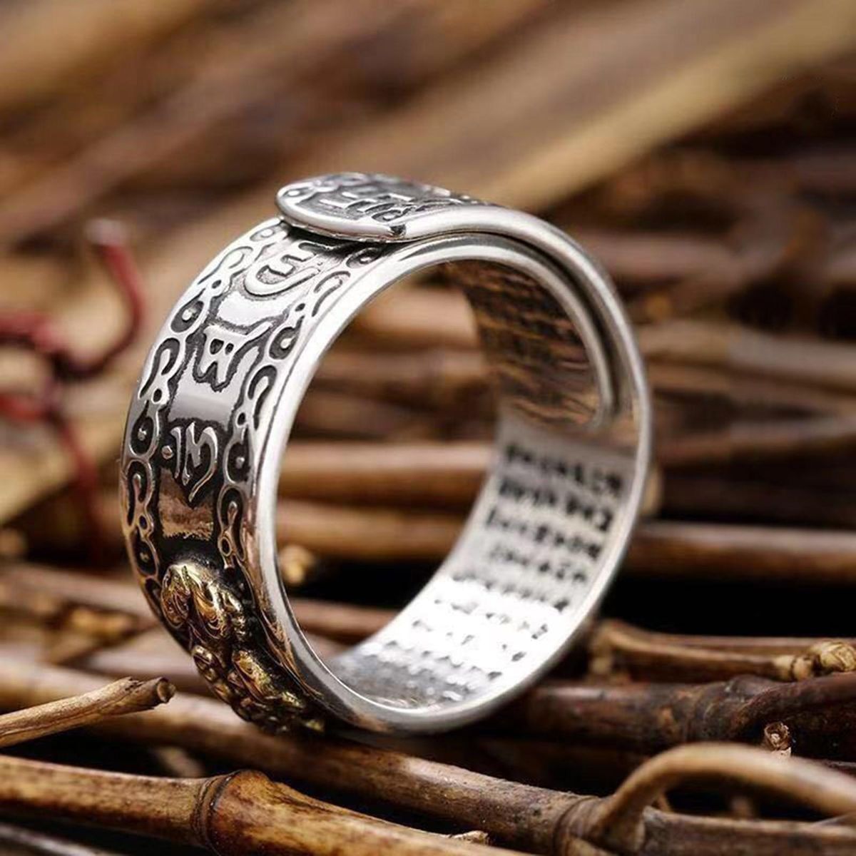 Men Ring Ancient God Beast Metal Ring Golden