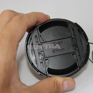 Black 67mm Lens Cap Center Pinch Snap-On Front Lens Cover
