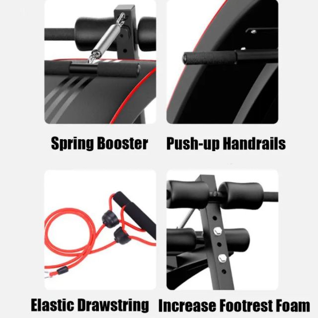 Adjustable Sit Up Bench,  Foldable Utility Weight Bench 6 In 1 Multi - Position Workout Bench