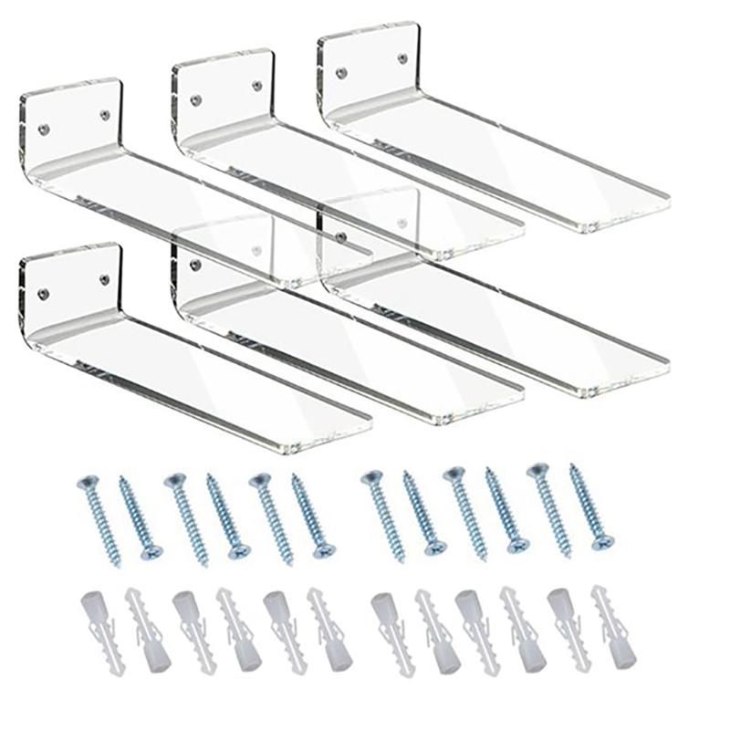 6 Pack Floating Shoe DisplayShelves Wall Mount Levitating Shoe Display Stand for Sneaker or Shoes Box