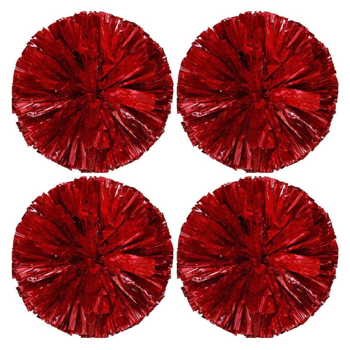 4 Pack Pom Poms Cheerleading Cheerleader Pom Poms for Cheering Red