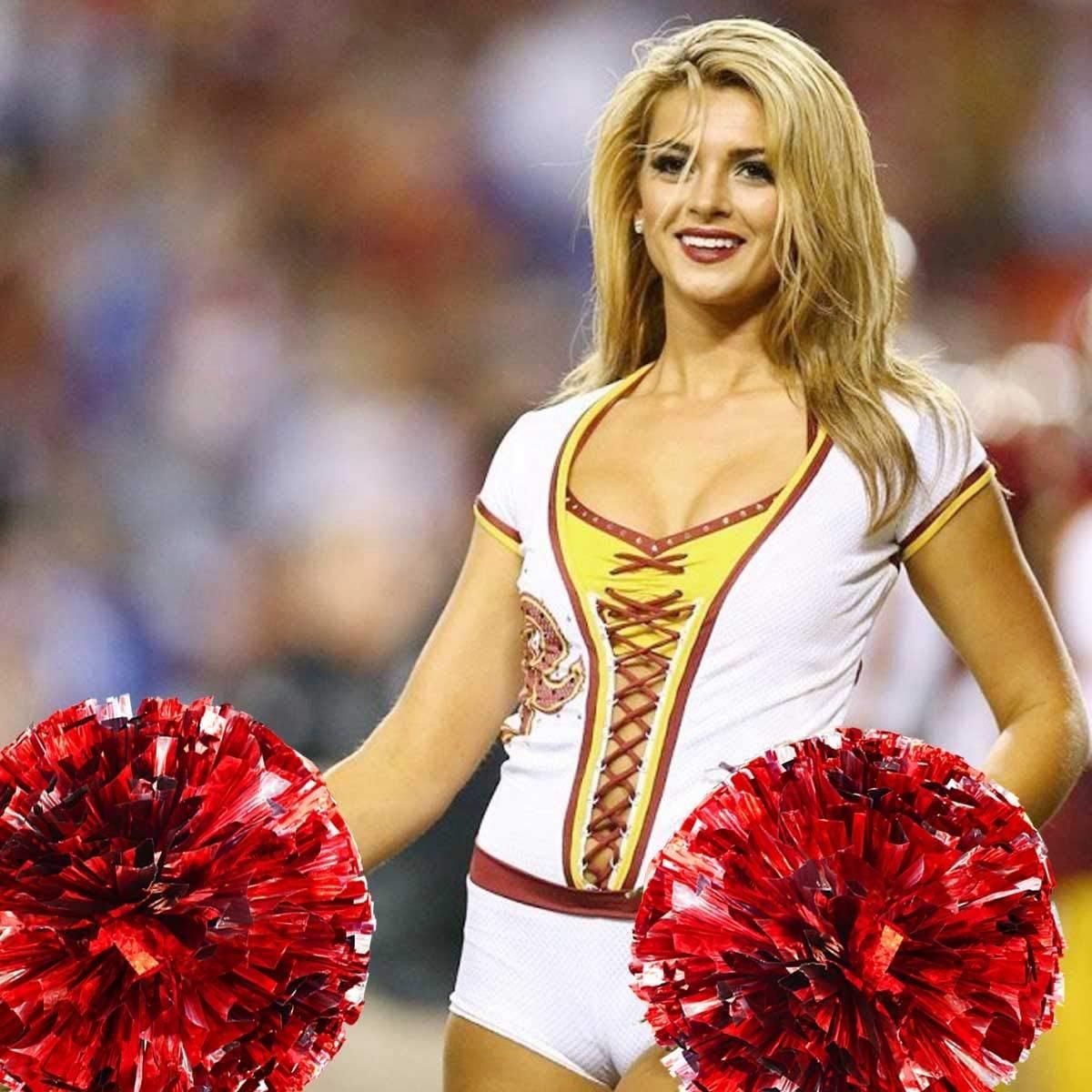 4 Pack Pom Poms Cheerleading Cheerleader Pom Poms for Cheering Red