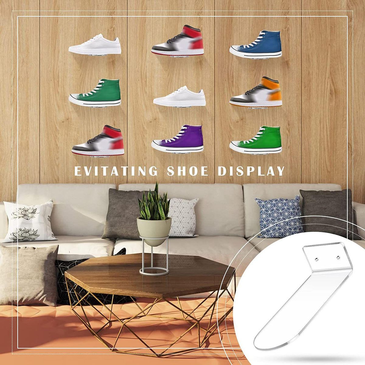 10Pcs Floating Shoe Display,Sneaker Shelves Wall Mount