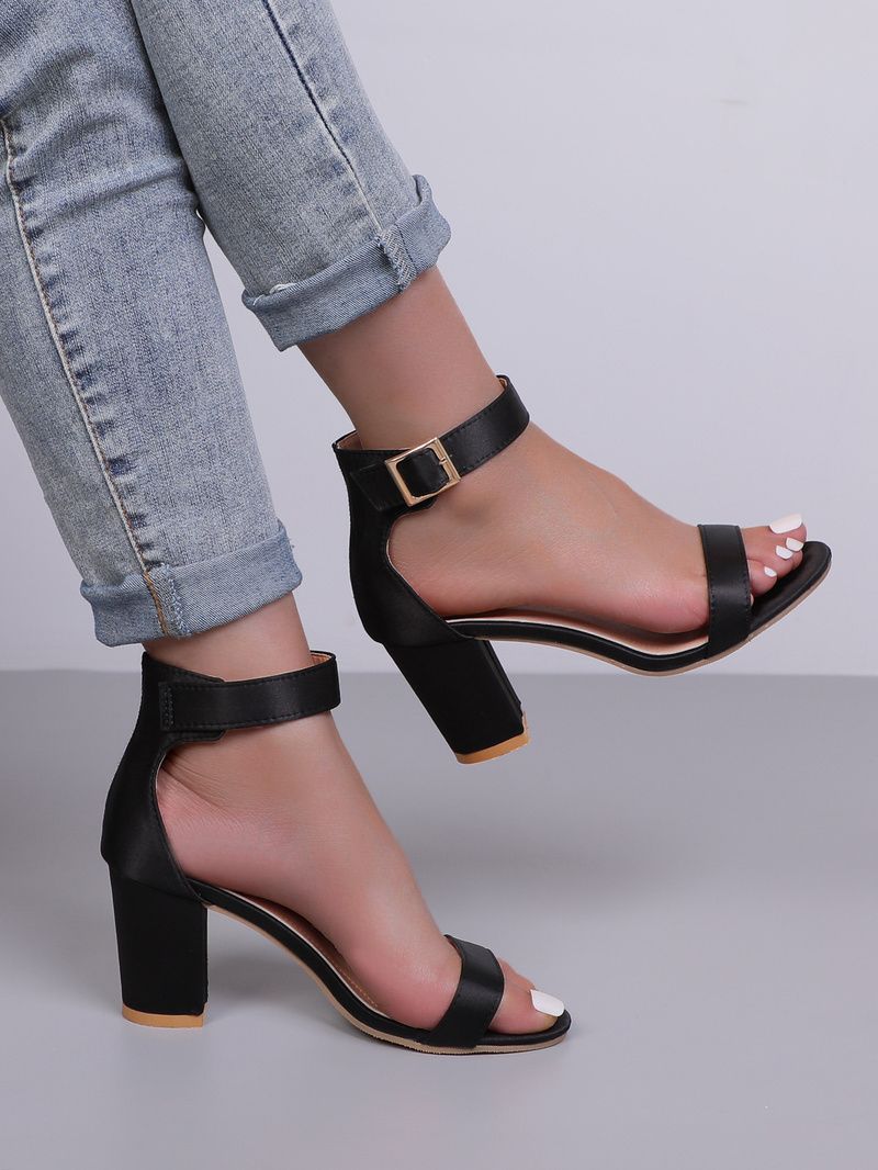 Women Fashion Open Toe Suede Leather High Platform Chunky Heel Sandals Orange Pink Red Thick High Heel Sandals Heels(#Black)