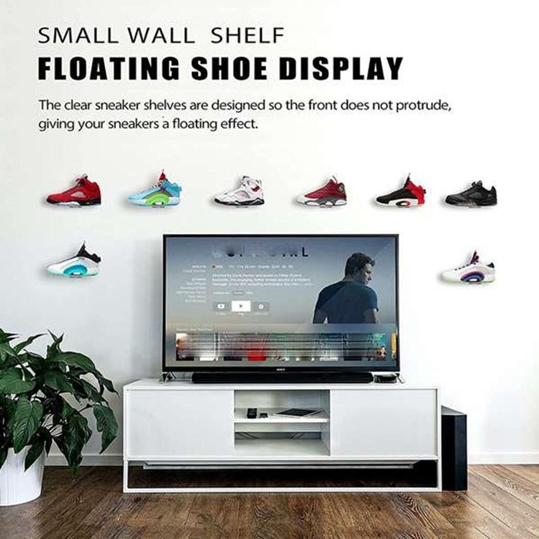 Floating Shoe Display Shelves for Wall Mount 2 - Clear Acryl