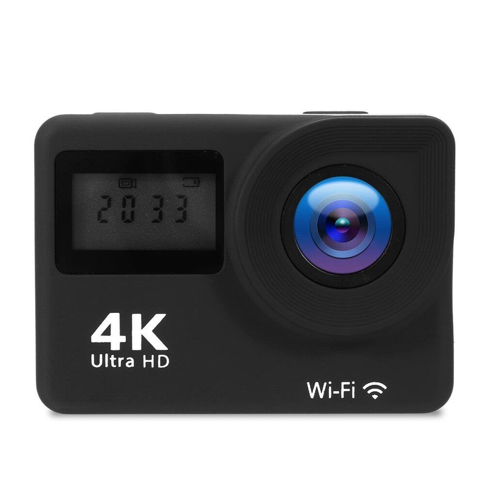 Dual Screen Touch 4K Ultra HD 16MP 2.0'' 170° WiFi Waterproof Sports DV Action Camera Remote Black