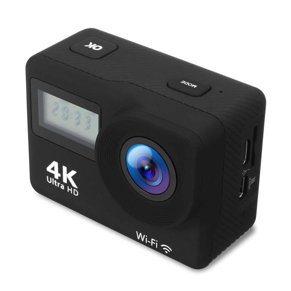 Dual Screen Touch 4K Ultra HD 16MP 2.0'' 170° WiFi Waterproof Sports DV Action Camera Remote Black