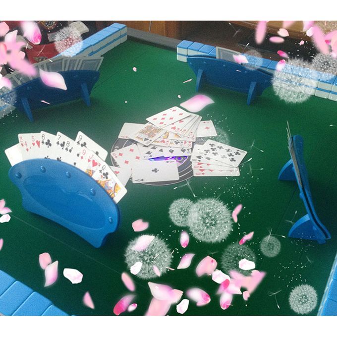 2pcs Blue Hand Free Playing Card Holder For Senior Elderly Adults
