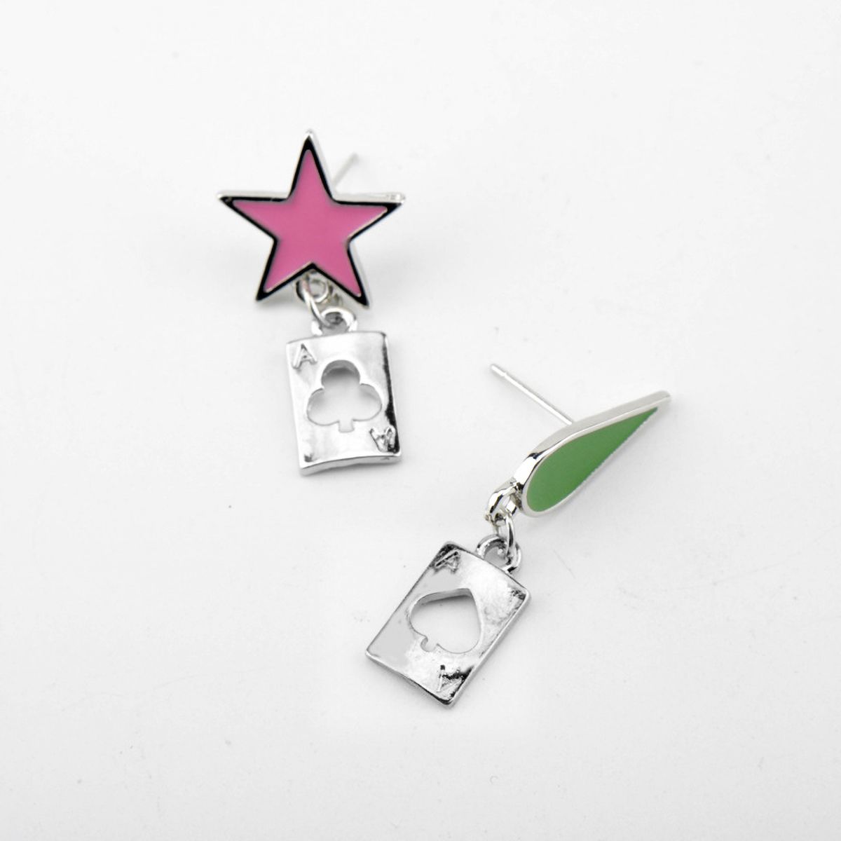 Hunter Anime Cosplay Poker Joker Ear Stud Earring For Hisoka Jewelry Accessories-Golden