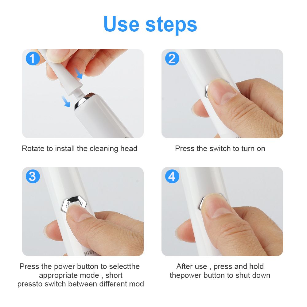Electric Toothbrushes Whitening With 3 Brush Heads