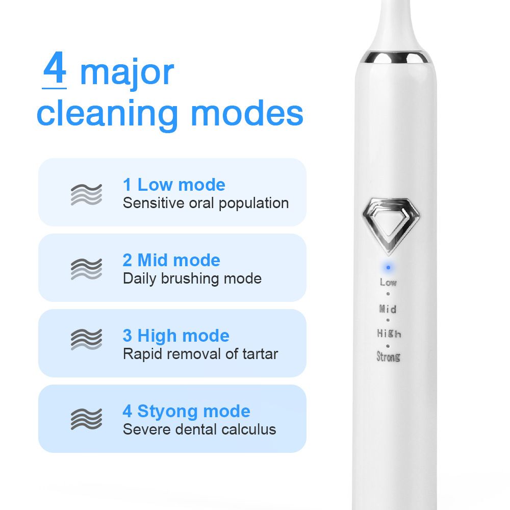 Electric Toothbrushes Whitening With 3 Brush Heads