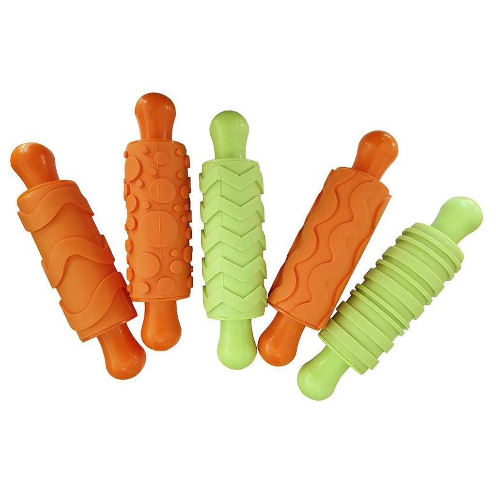 5pcs Rubber Dough Mold Roller Pin DIY Handmade Crafts Plasticines Tool