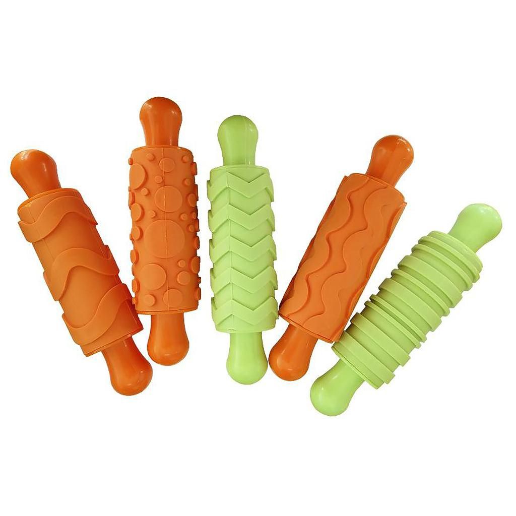 5pcs Rubber Dough Mold Roller Pin DIY Handmade Crafts Plasticines Tool