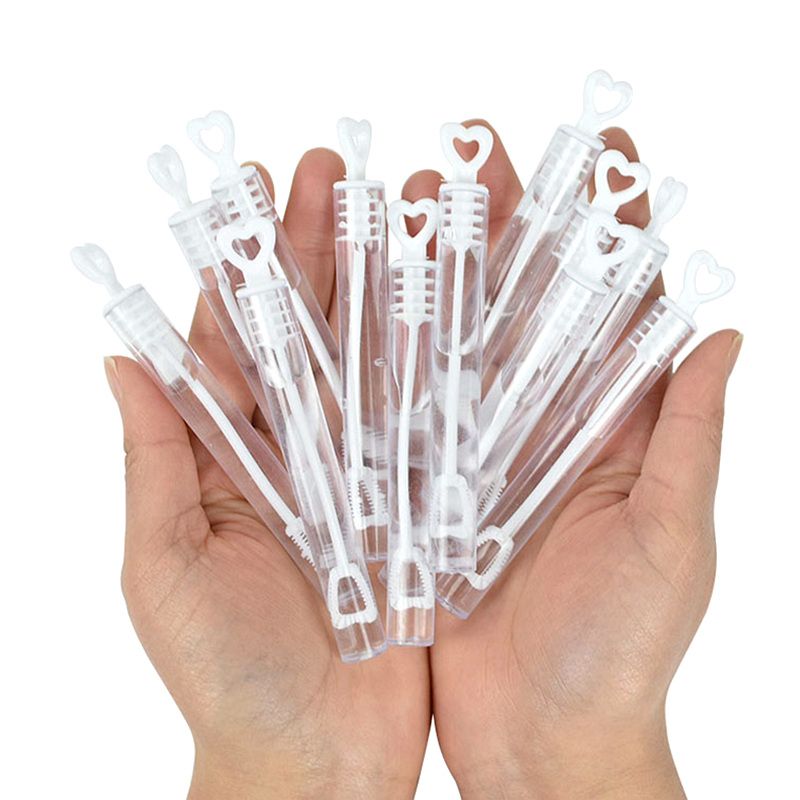 10 Pcs Love Heart Wand Tube Bubble Soap Bottle Wedding Gifts