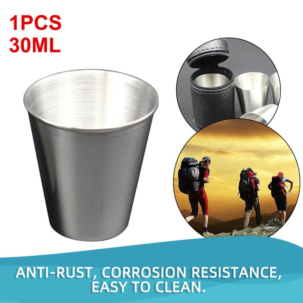 30ML 1PCS Stainless Steel Cover Mug Camping Cups Mug Drinking Coffee Tea