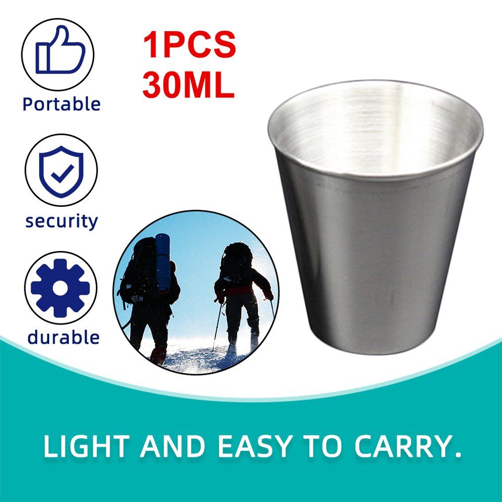 30ML 1PCS Stainless Steel Cover Mug Camping Cups Mug Drinking Coffee Tea