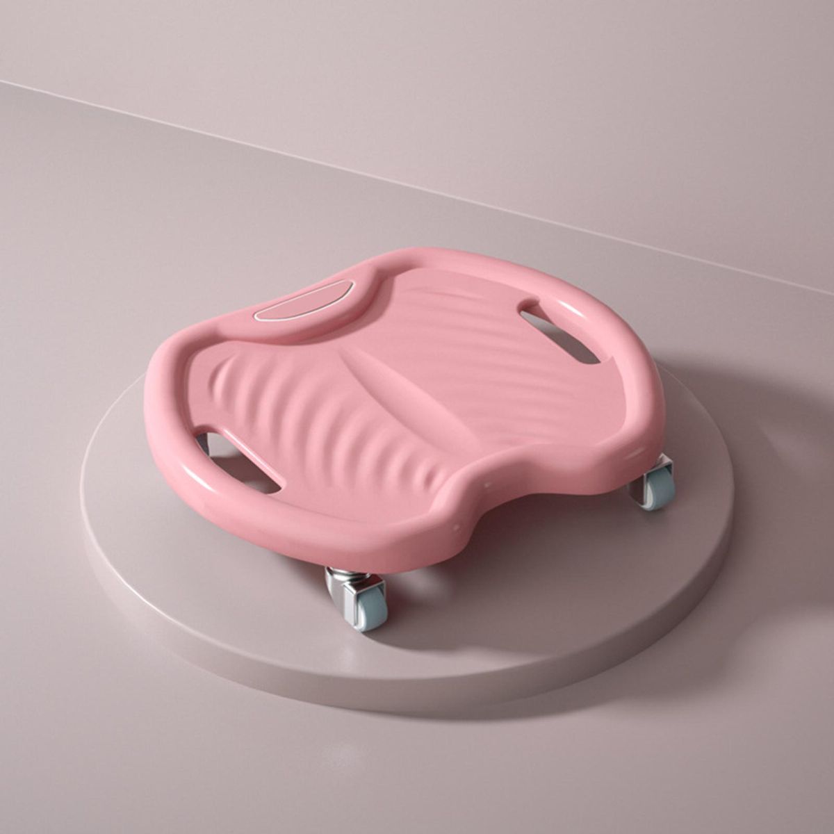 Abs Glide Disc 4-wheel Silent Training Sliding Roller Tray Pink
