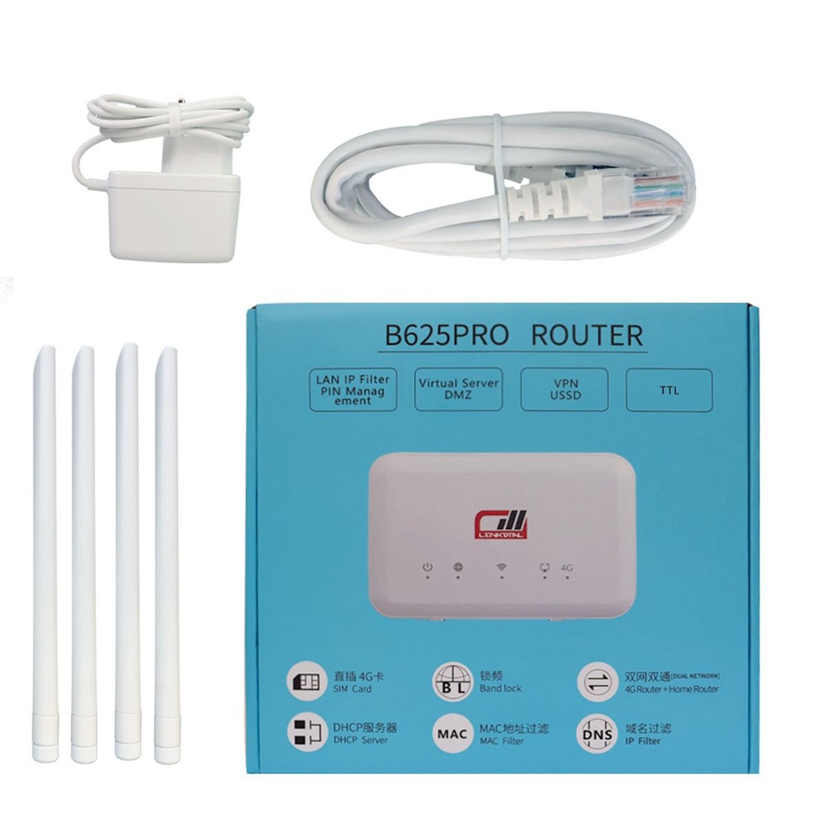 B625PRO 4G Wifi Router 300Mbps with SIM Card Slot US Plug