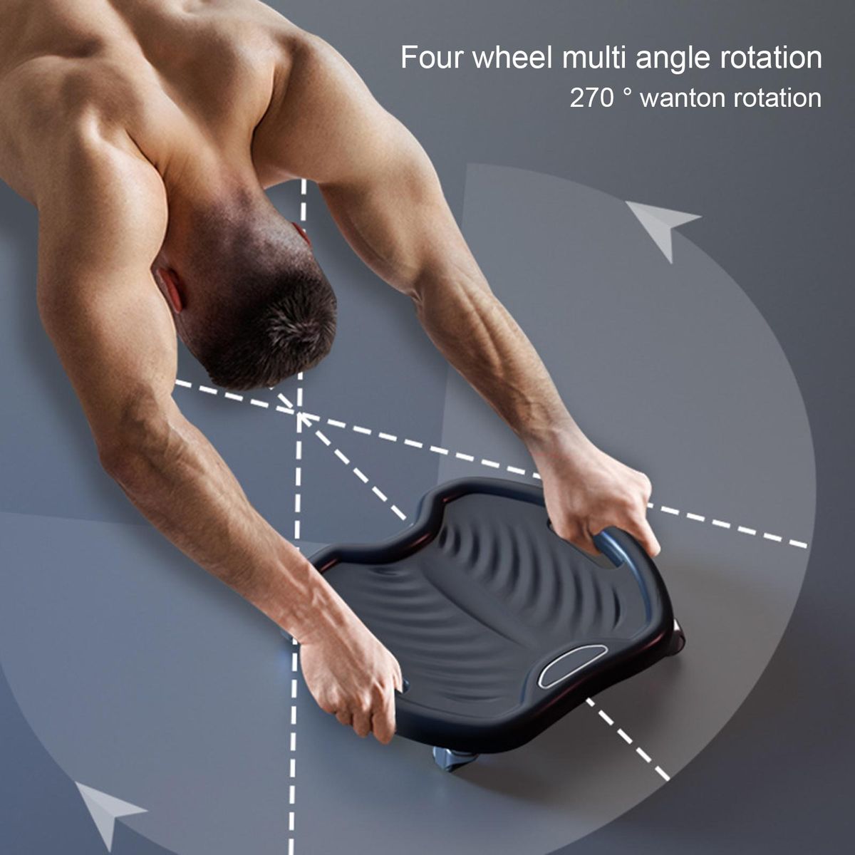 Abs Glide Disc 4-wheel Silent Training Sliding Roller Tray Black