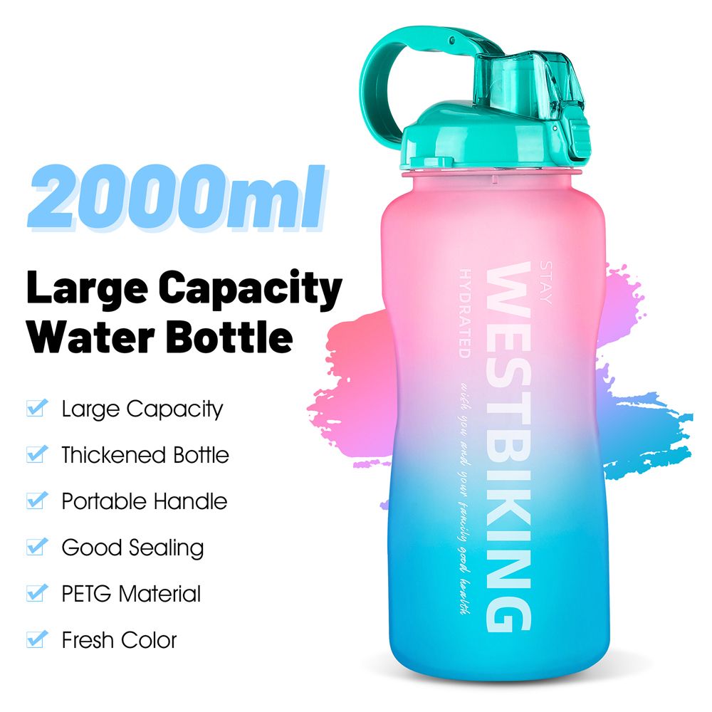 Sports Water Bottle With Straw Camping Hiking Exercise