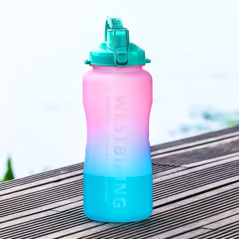 Sports Water Bottle With Straw Camping Hiking Exercise