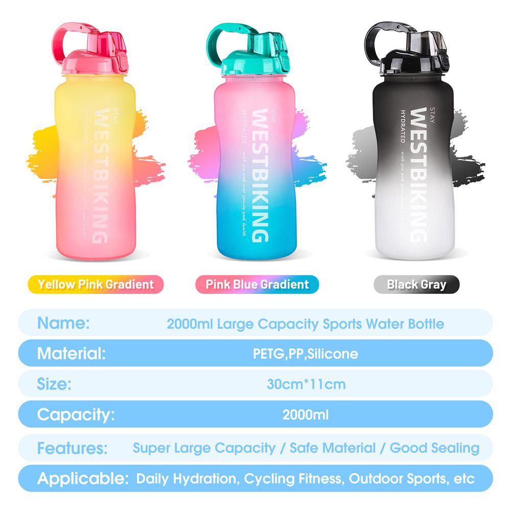 Sports Water Bottle With Straw Camping Hiking Exercise