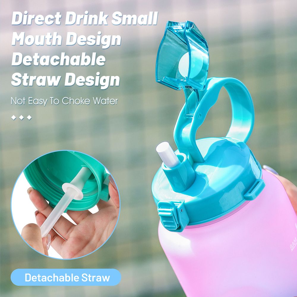 Sports Water Bottle With Straw Camping Hiking Exercise