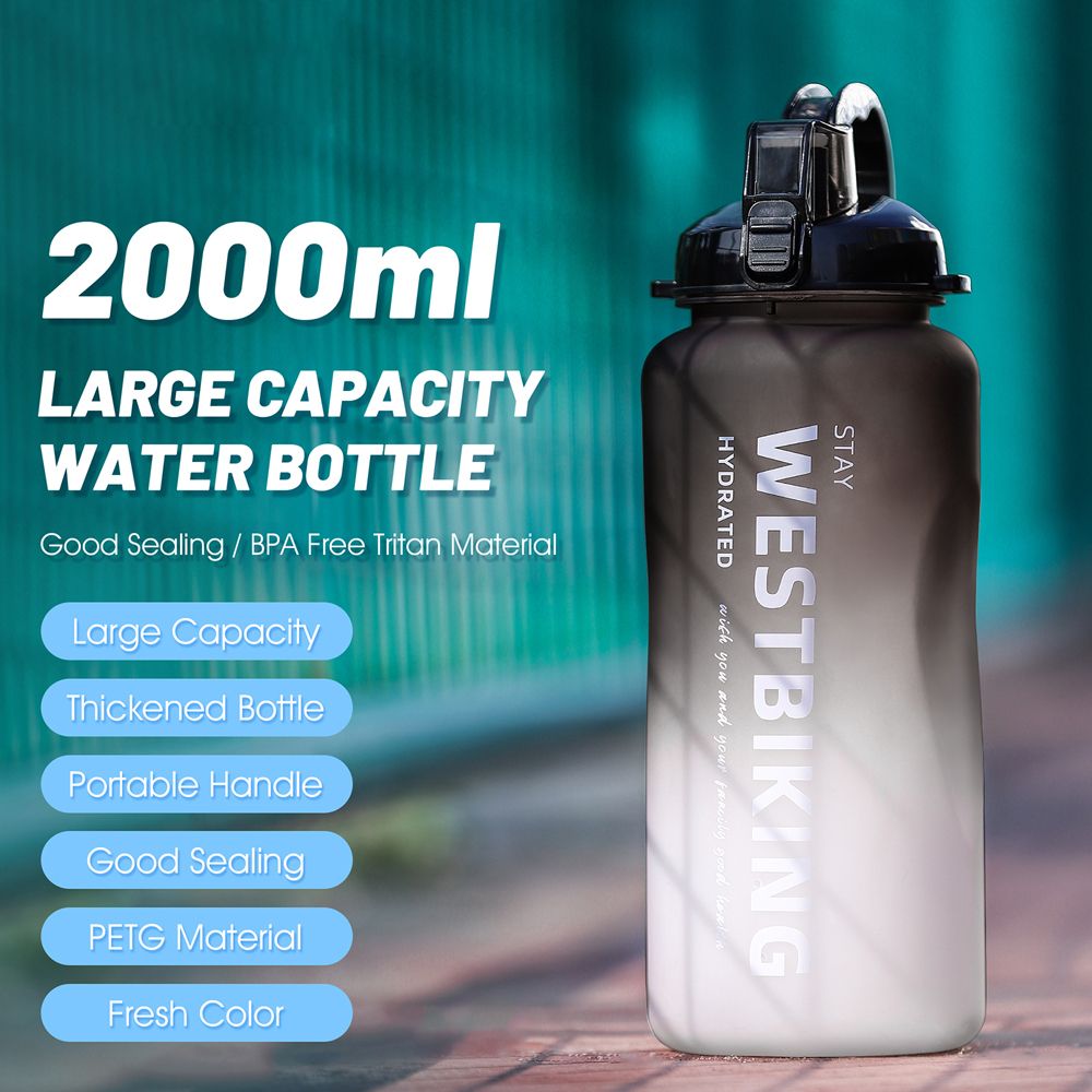 Sports Water Bottle With Straw Camping Hiking Exercise