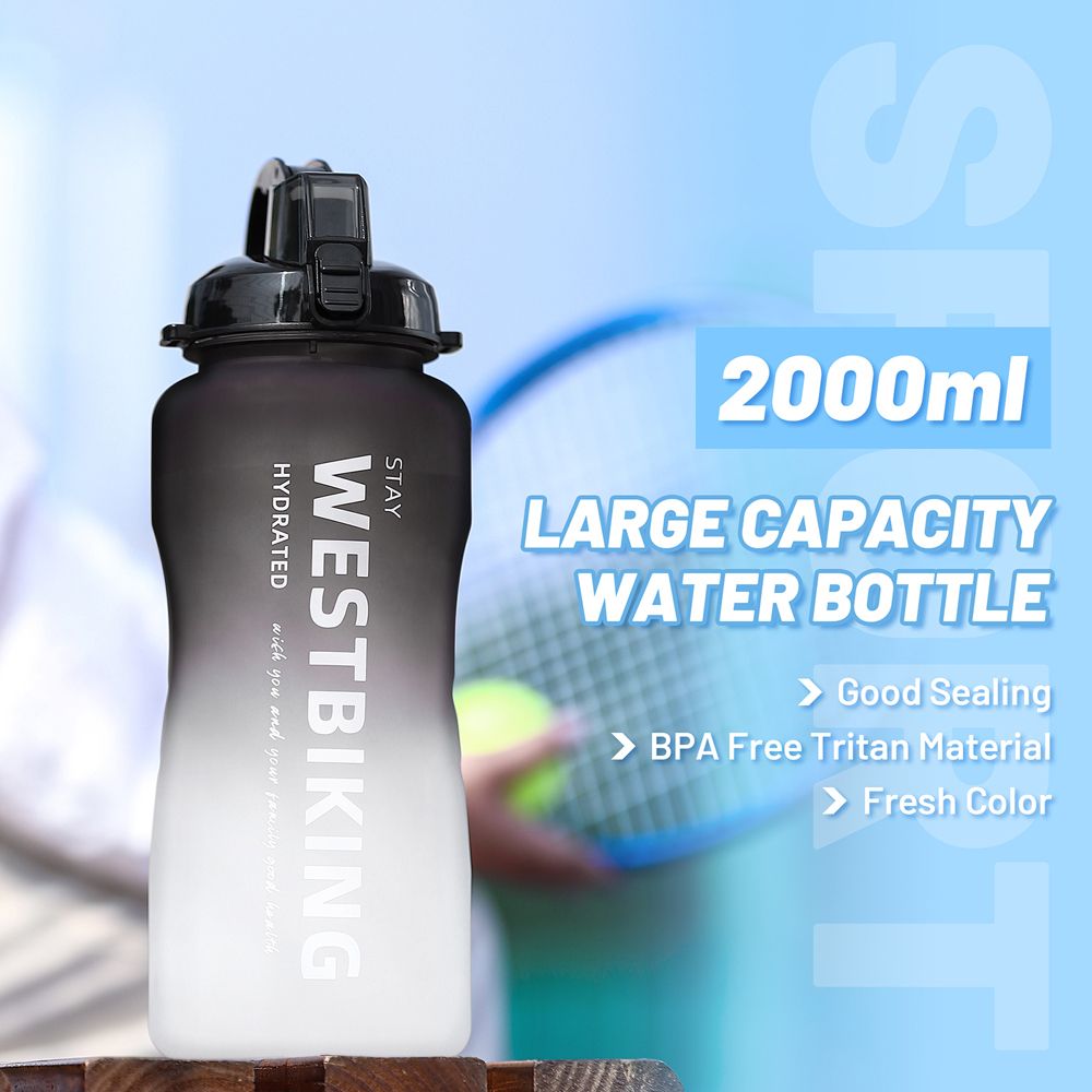 Sports Water Bottle With Straw Camping Hiking Exercise